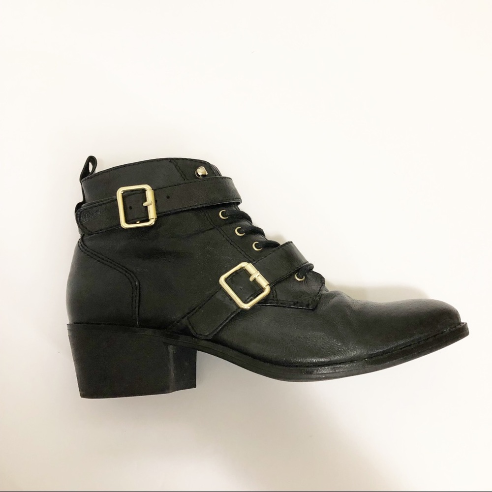 STEVE MADDEN booties Black leather booties  / 7.5
